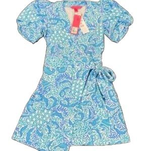 Lilly Pulitzer Sailynn Resort White Goombay Grooves Wrap Romper Dress Size XS